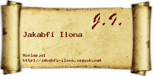 Jakabfi Ilona névjegykártya